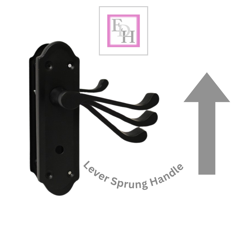 Matt Black Door Handles - Askworth Internal Door Handles with Bathroom Sash Lock