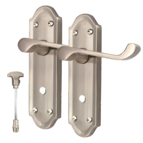 Satin Nickel Door Handles - Askworth Internal Door Handles Set for Internal Door