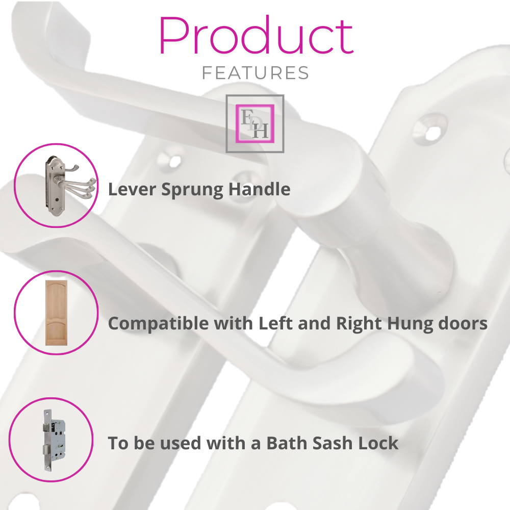 Satin Nickel Door Handles - Askworth Internal Door Handles Set for Internal Door