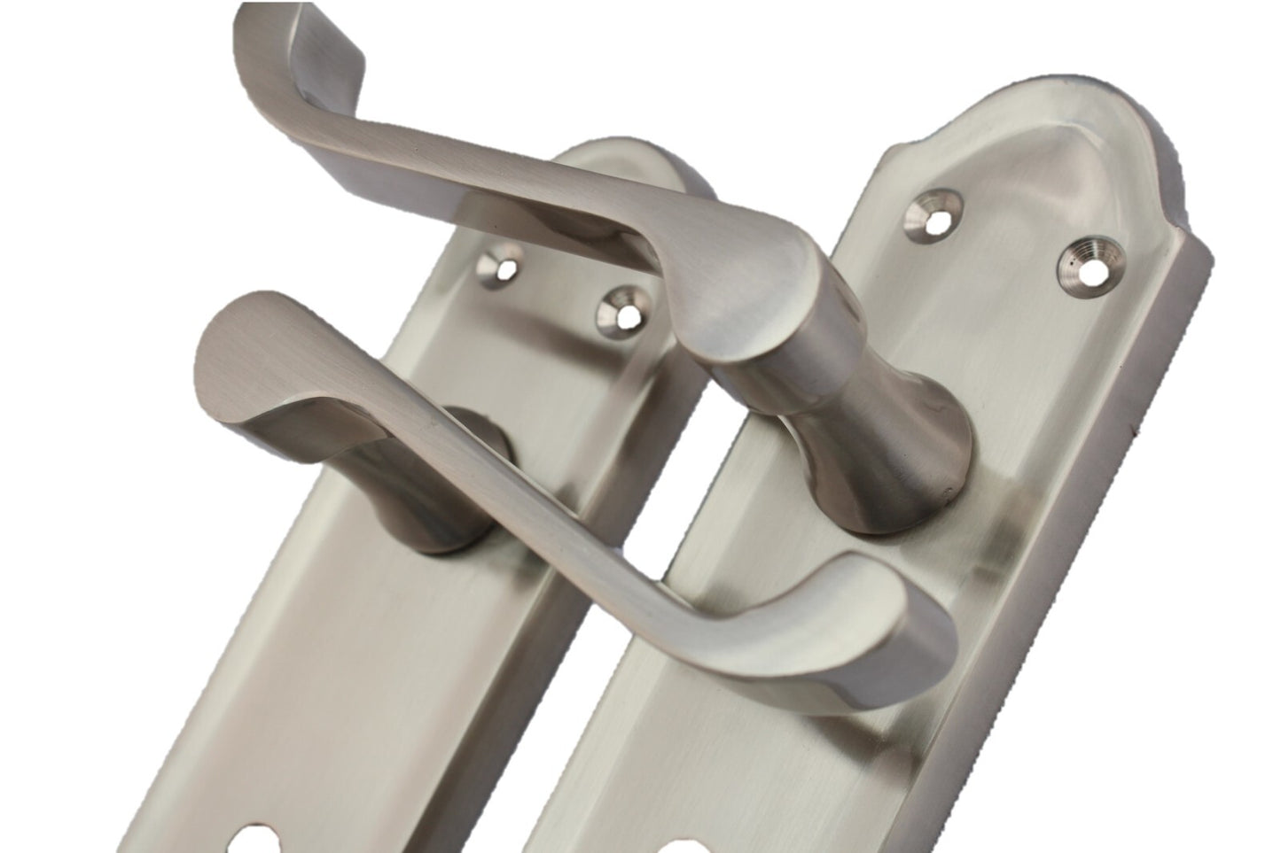 Satin Nickel Door Handles - Askworth Internal Door Handles Set for Internal Door