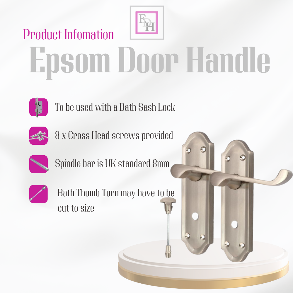 Satin Nickel Door Handles - Askworth Internal Door Handles Set for Internal Door