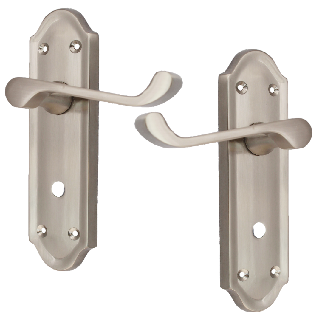 Satin Nickel Door Handles - Askworth Internal Door Handles Set for Internal Door