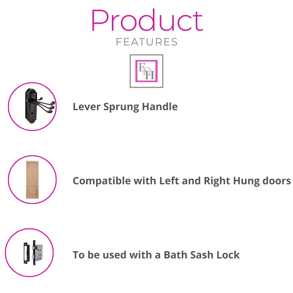 Black Nickel Door Handles - Askworth Internal Door Handle Set for Internal Doors