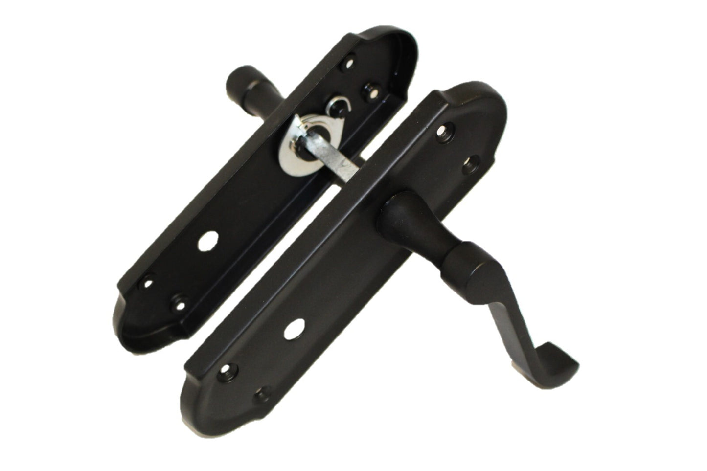 Matt Black Door Handles - Askworth Internal Door Handles with Bathroom Sash Lock