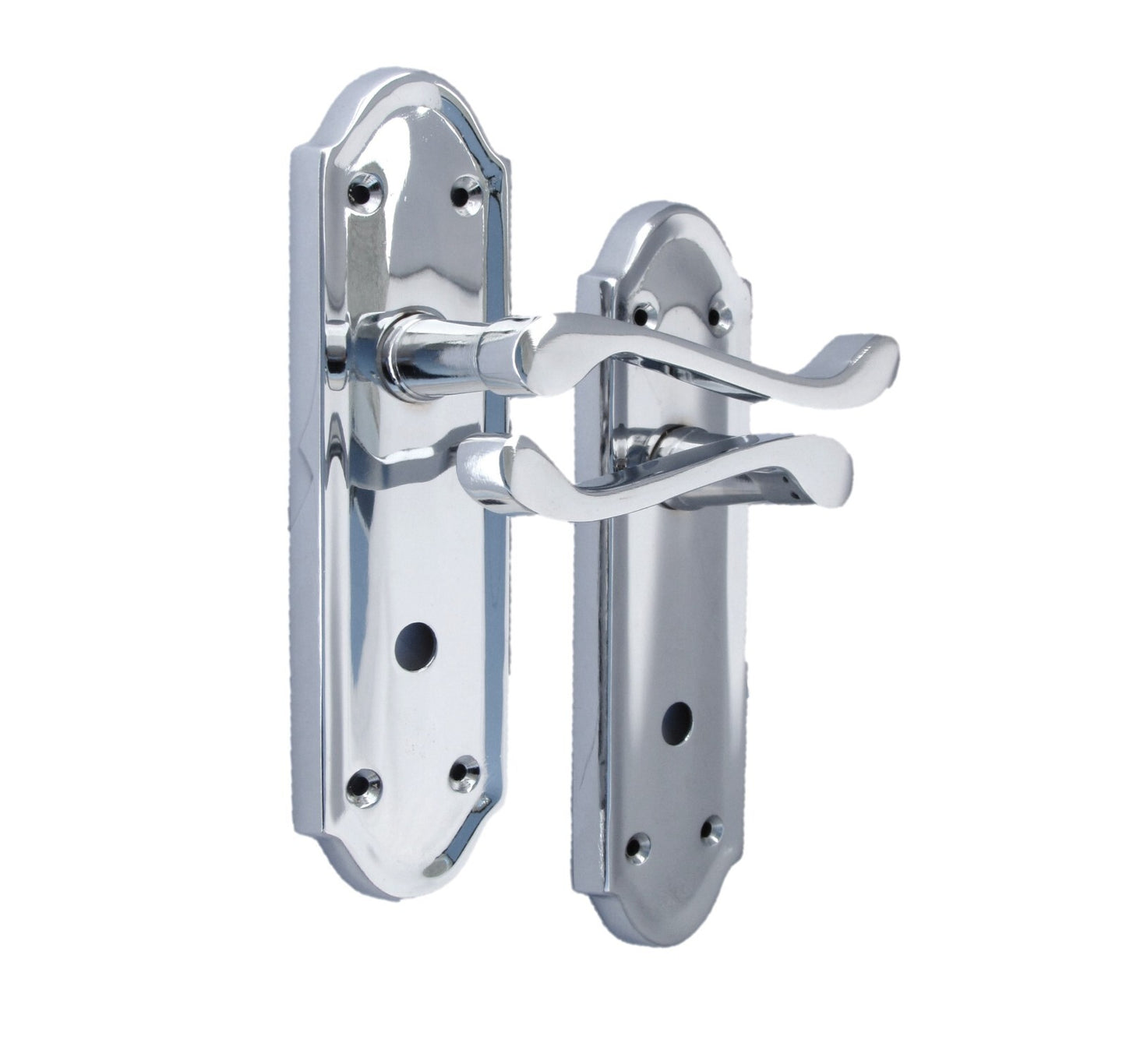 Chrome Door Handles - Askworth Internal Door Handles with Bathroom Sash