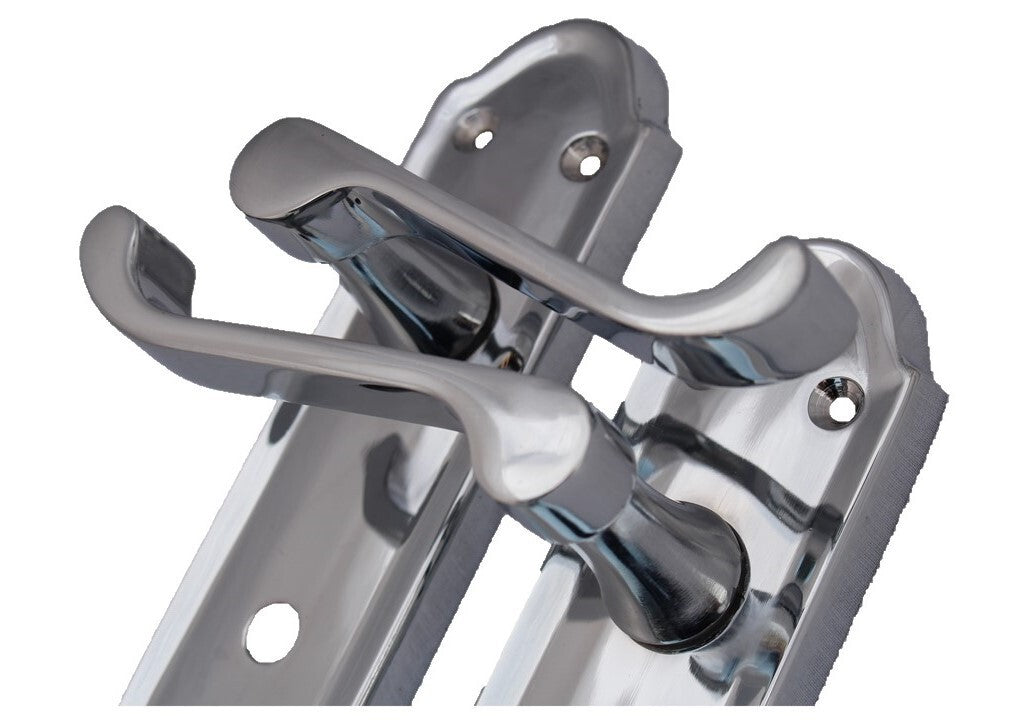 Chrome Door Handles - Askworth Internal Door Handles with Bathroom Sash