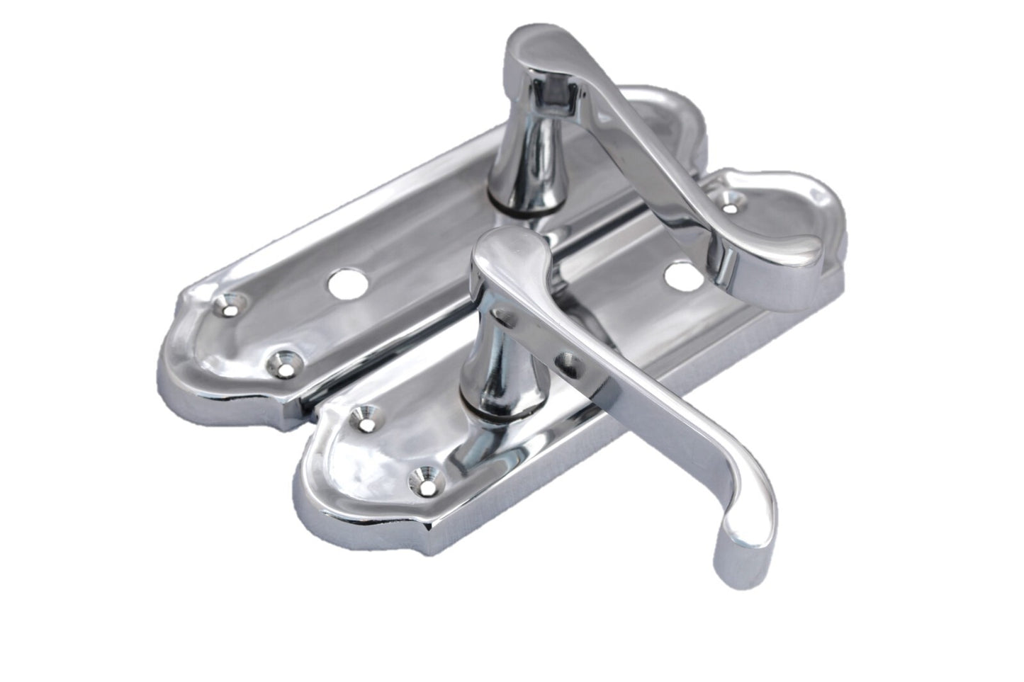 Chrome Door Handles - Askworth Internal Door Handles with Bathroom Sash