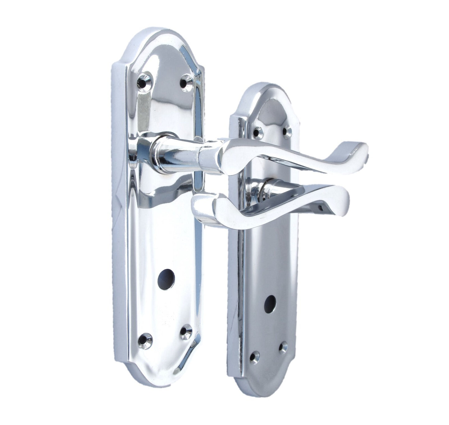 Chrome Door Handles - Askworth Internal Door Handles with Bathroom Sash