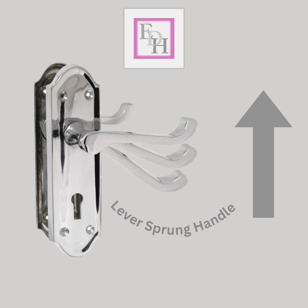 Polished Chrome Lock Door Handles Ashford Ashworth Victorian Scroll Door 170mmx1