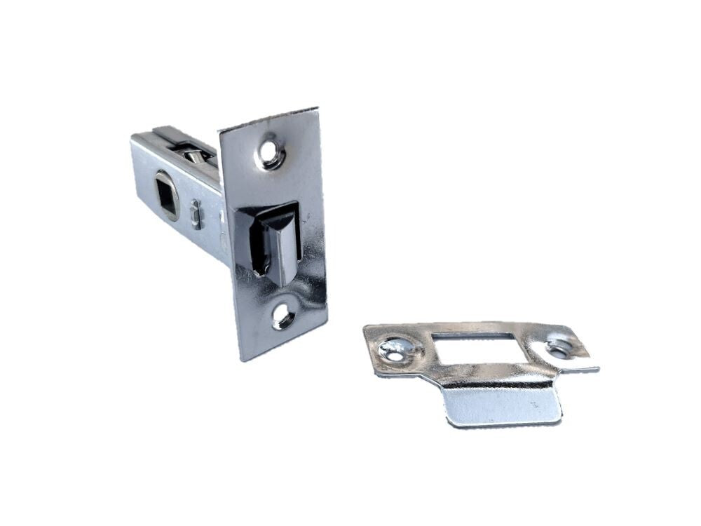 Victorian Straight Chrome Door Handles – Interior Lever Handles on Backplate