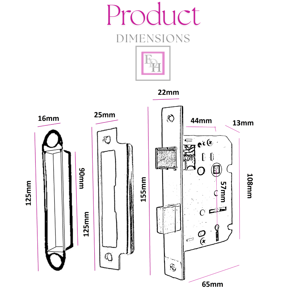 Victorian Straight Chrome Door Handles – Interior Lever Handles on Backplate