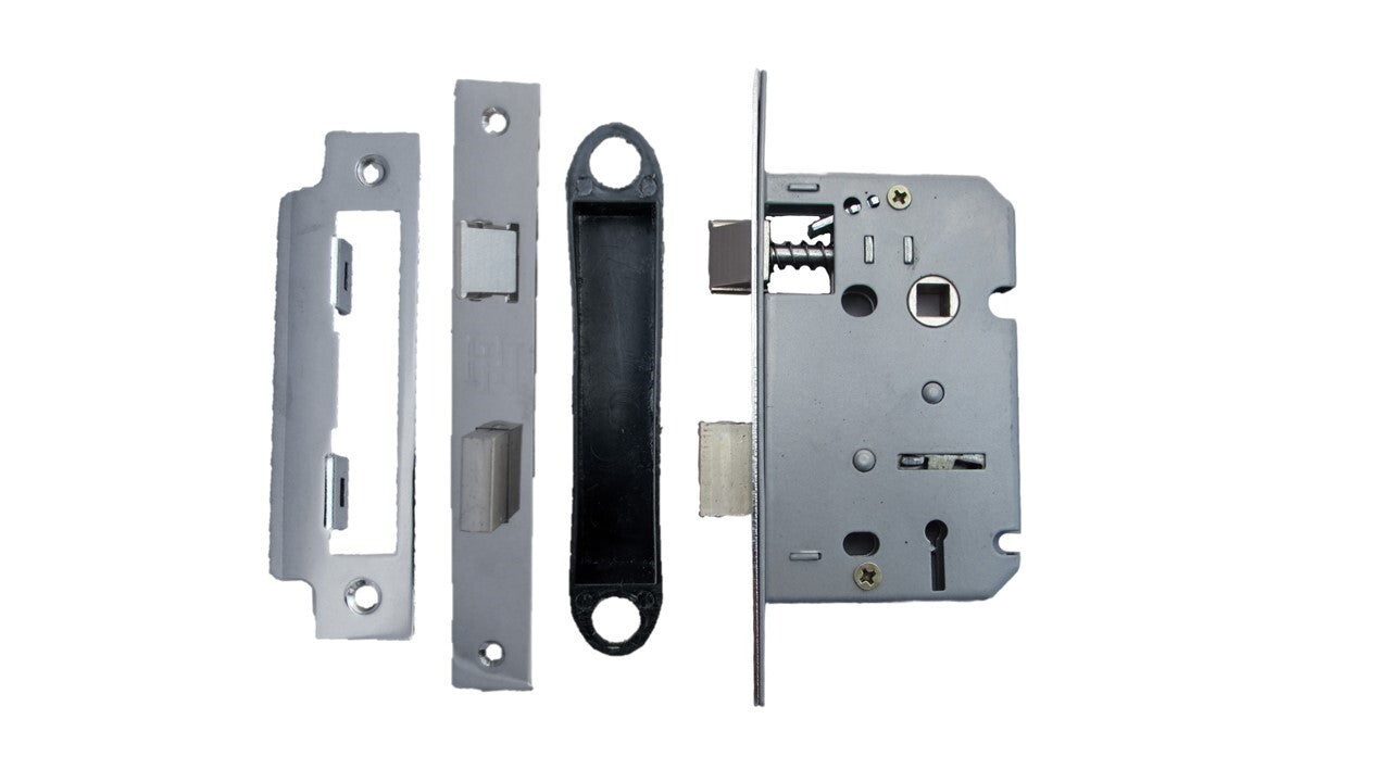 Victorian Straight Chrome Door Handles – Interior Lever Handles on Backplate