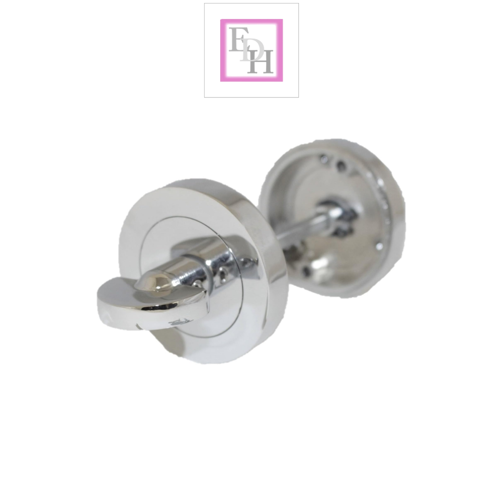 Chrome Bathroom Privacy Thumb Turn Lock – Internal Door Bolt in Chrome Finish