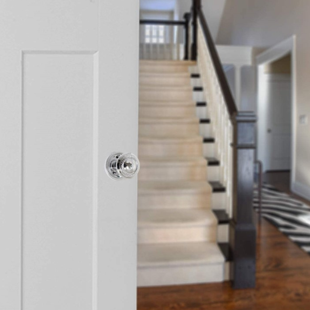 Polished Chrome Georgian Round Door Knobs – 1 Pair