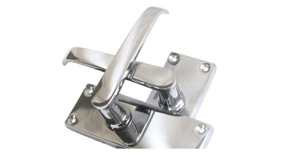 Victorian Straight Chrome Door Handles β Interior Lever Handles + Tubular Latch