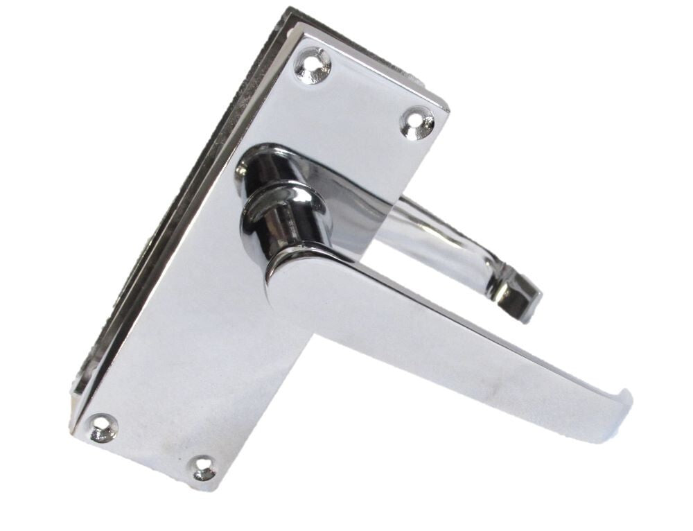 Victorian Straight Chrome Door Handles β Interior Lever Handles + Tubular Latch