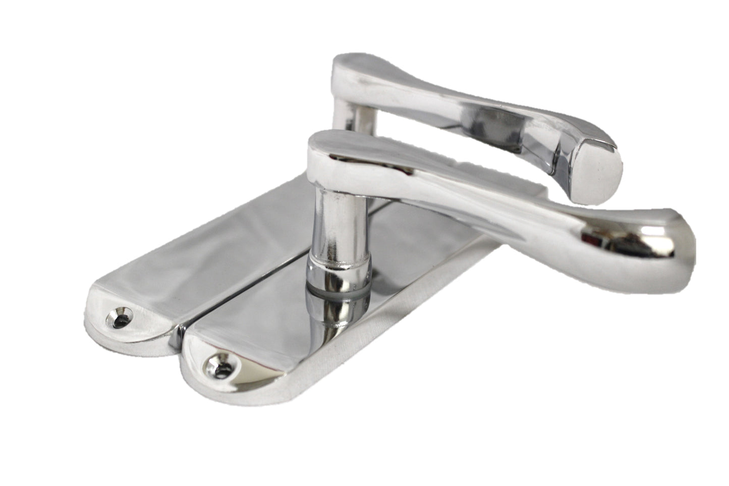 Cadenza Door Handles on Backplate Chrome Scroll Latch Handle