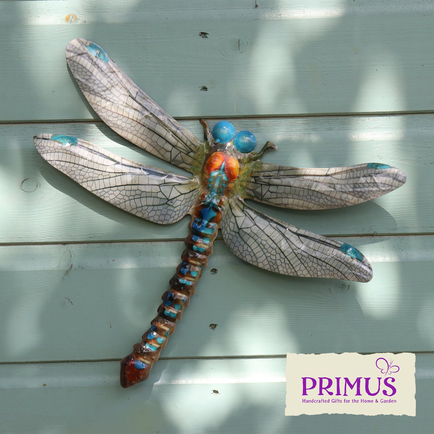 Large Metal Dragonfly - Blue