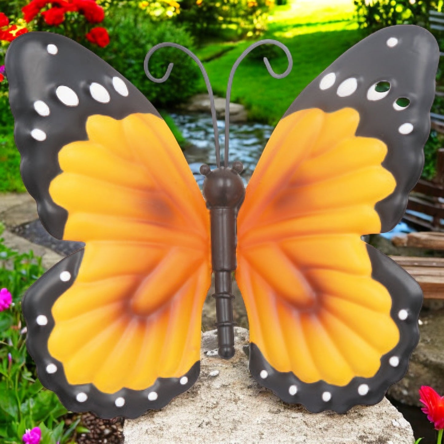 Small Metal Butterfly - Orange