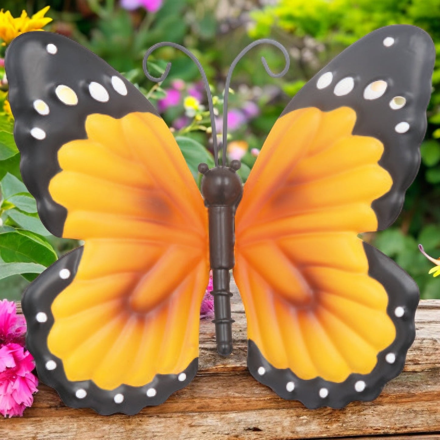 Small Metal Butterfly - Orange