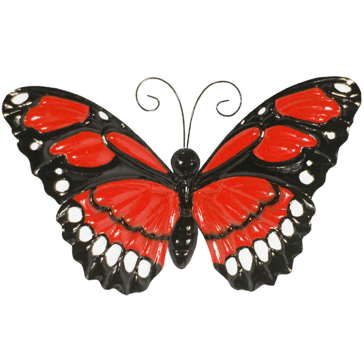 Large Metal Butterfly with Flapping Wings - Red