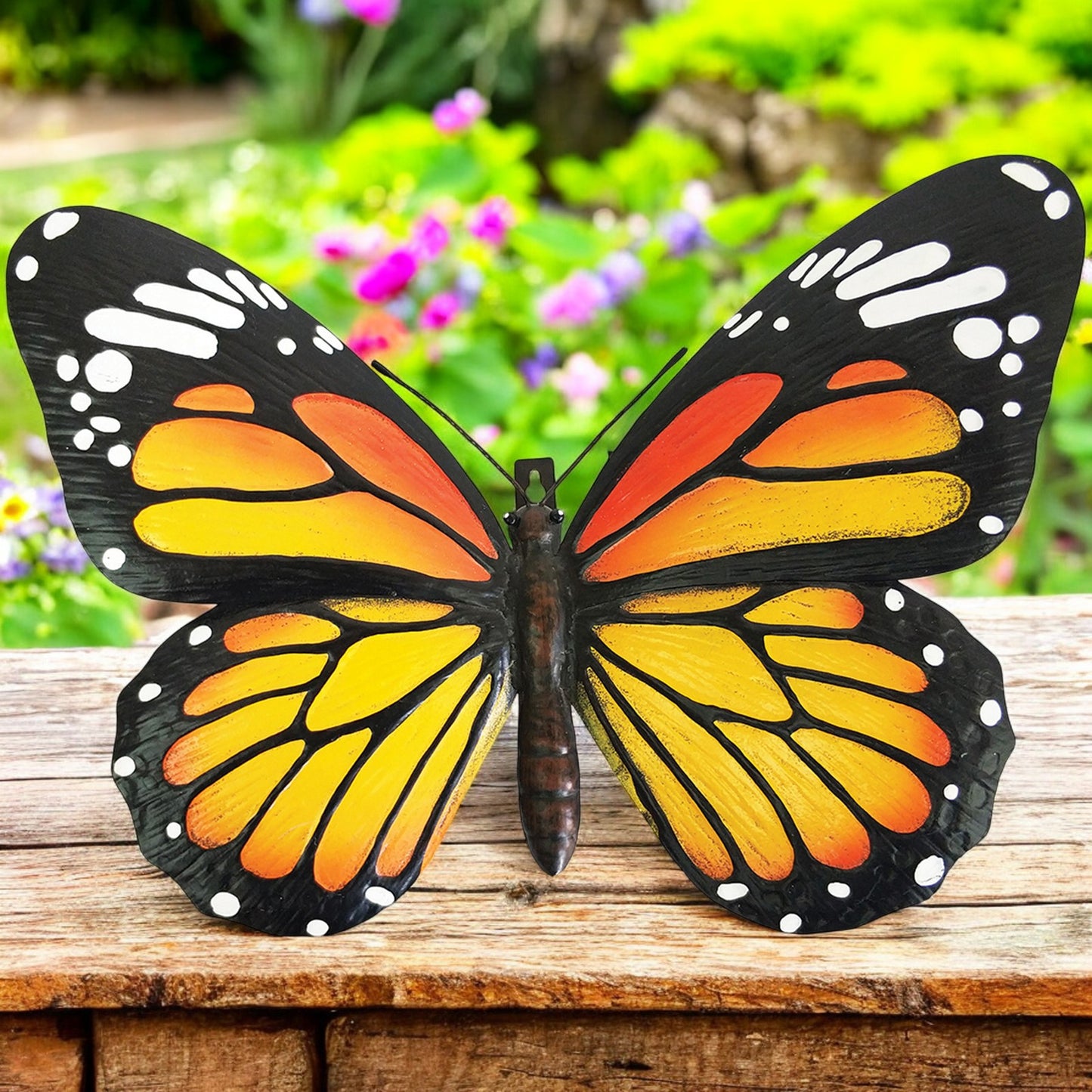 Small Metal 3D Butterfly Wall Art - Orange