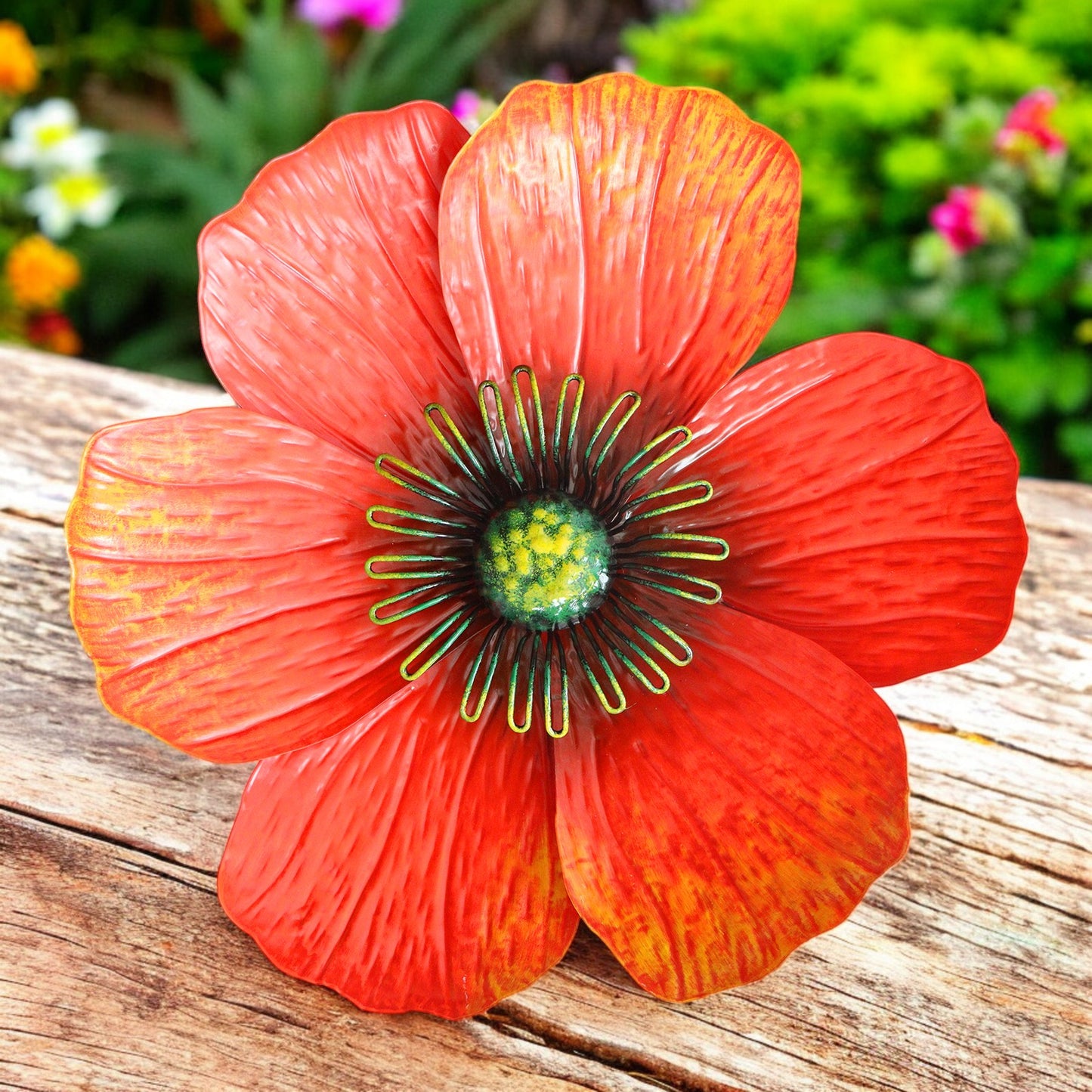 Large Metal Wall Mounted Poppy