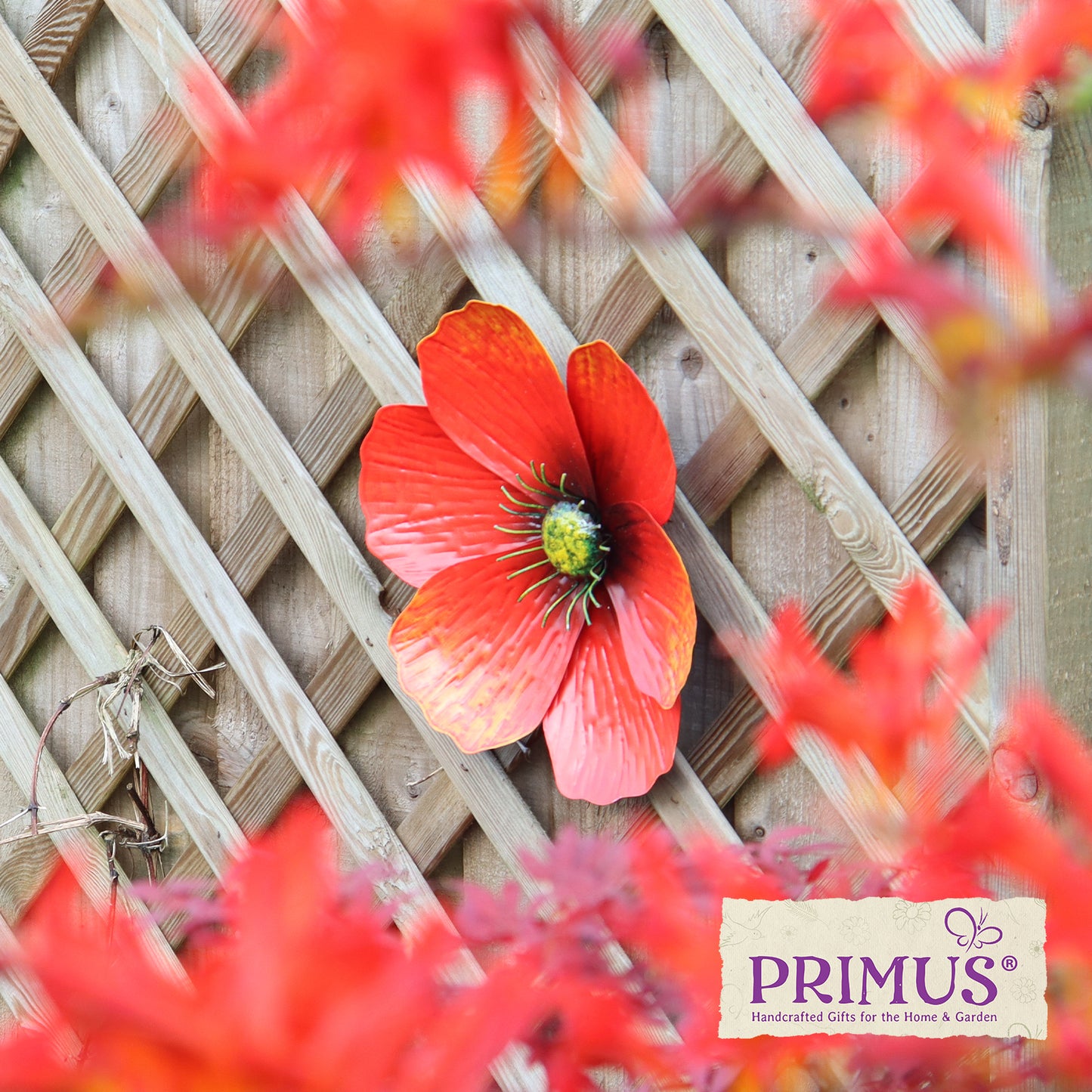 Large Metal Wall Mounted Poppy