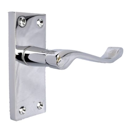 Victorian Scroll Chrome Door Handles - Set of 4 Stylish Chrome Door Handles