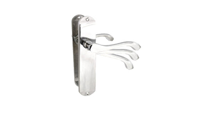 Cadenza Door Handles on Backplate Chrome Scroll Latch Handle