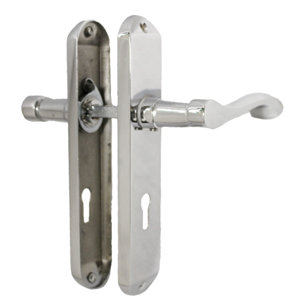Polished Chrome Cadenza Victorian Scroll Door Handle Sets - 178mm x 38mm