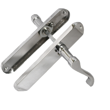 Polished Chrome Chrome Door Handles with Long Back Plate and Tubular Latch Stellar Design - 18mm x 12mm