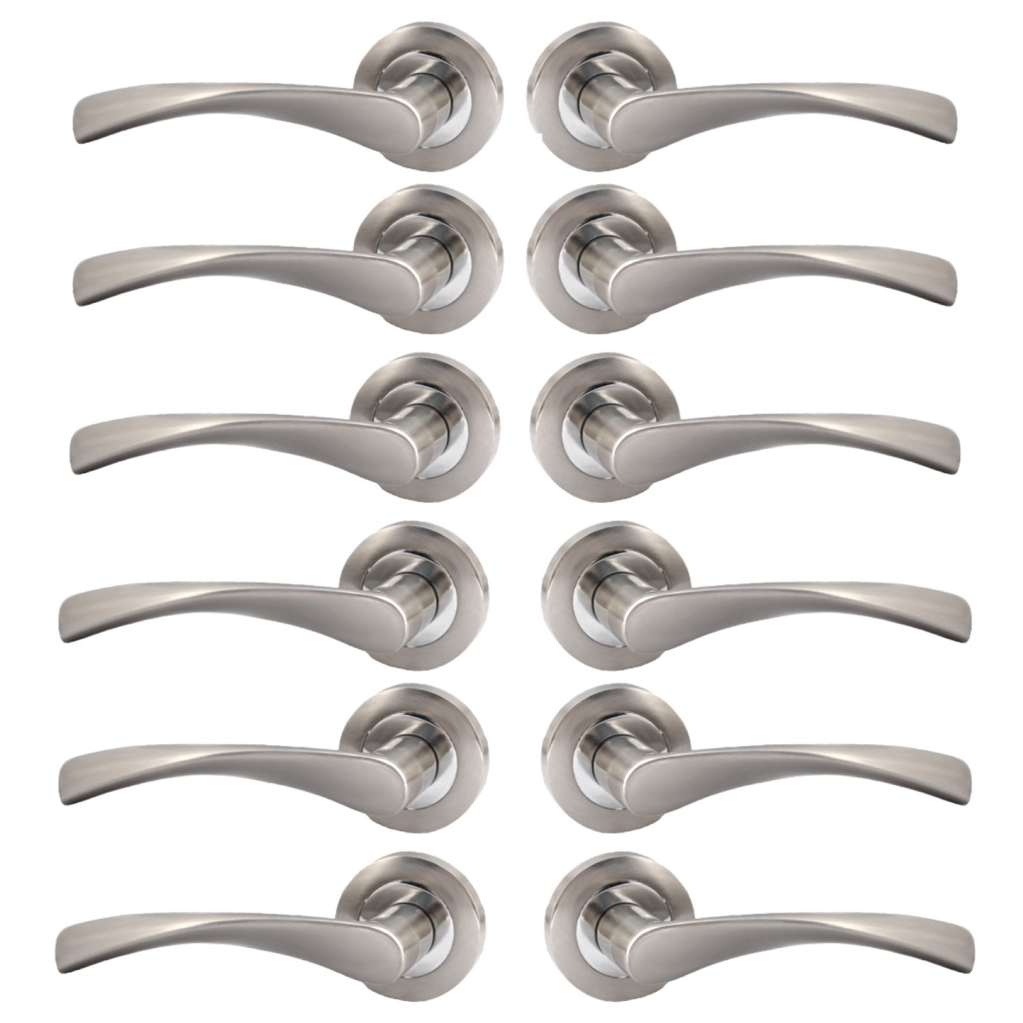 Epsom Duo Twist Door Handle – Satin Chrome Lever on Rose | Modern Internal Door Handles (Copy) (Copy)