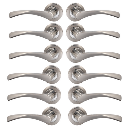 Epsom Duo Twist Door Handle – Satin Chrome Lever on Rose | Modern Internal Door Handles (Copy) (Copy)