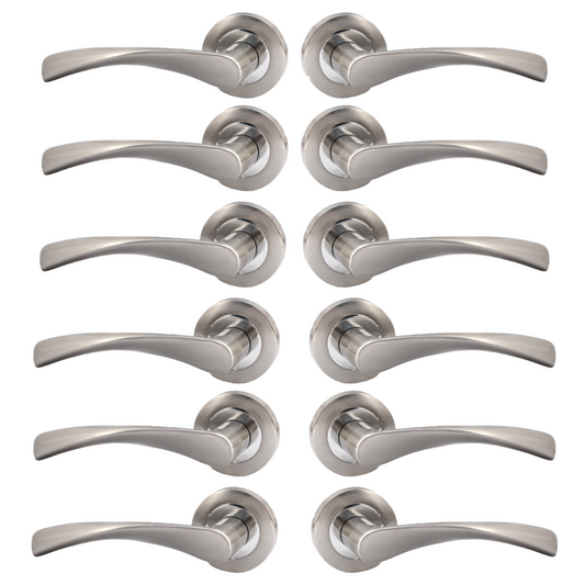 Epsom Duo Twist Door Handle – Satin Chrome Lever on Rose | Modern Internal Door Handles (Copy) (Copy)