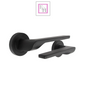 Modern Matt Black Lever on Rose Plate Door Handle Set with Tubular Latch – 1 Pairs, 52mm Round Rose Plate & 127mm Lever Handle – Contemporary Interior Door Hardware