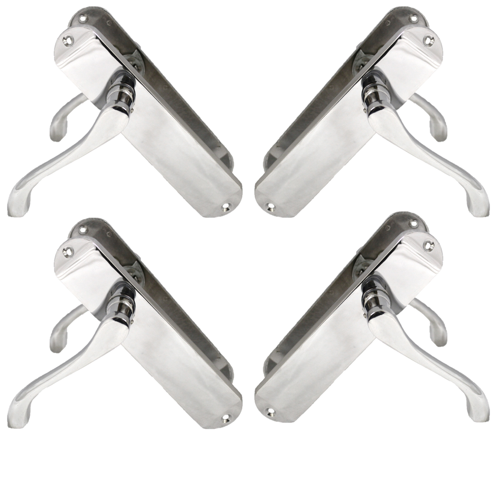 Polished Chrome Cadenza Victorian Scroll Door Handle Sets - 178mm x 38mm