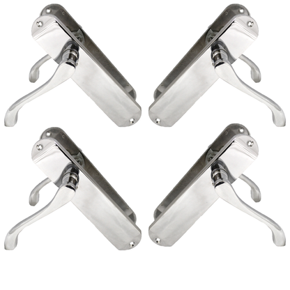 Polished Chrome Cadenza Victorian Scroll Door Handle Sets - 178mm x 38mm