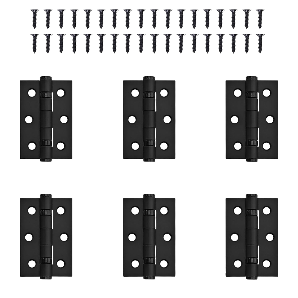 Matt Black Ball Bearing Door Hinge | Heavy Duty Stainless Steel Internal Butt Hinge | Smooth Silent Operation | 75mm x 50mm