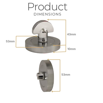 Bathroom Privacy Thumb Turn & Release – Polished Chrome / Satin Nickel