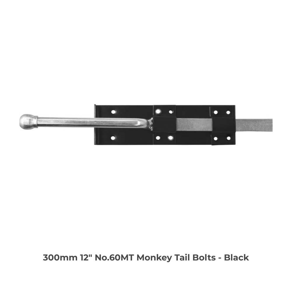 300mm (12") Monkey Tail Bolt – Black