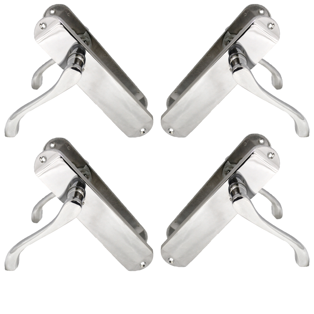 Polished Chrome Cadenza Victorian Scroll Door Handle Sets - 178mm x 38mm