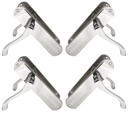 Polished Chrome Cadenza Victorian Scroll Door Handle Sets - 178mm x 38mm