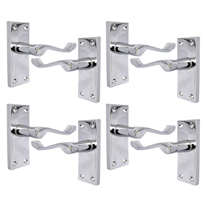 Victorian Scroll Chrome Door Handles - Set of 4 Stylish Chrome Door Handles