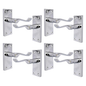 Victorian Scroll Chrome Door Handles - Set of 4 Stylish Chrome Door Handles