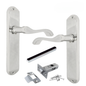 Polished Chrome Chrome Door Handles with Long Backplate & Tubular Latch Modern & Durable Stellar Design for Doors - 18mm x 6mm