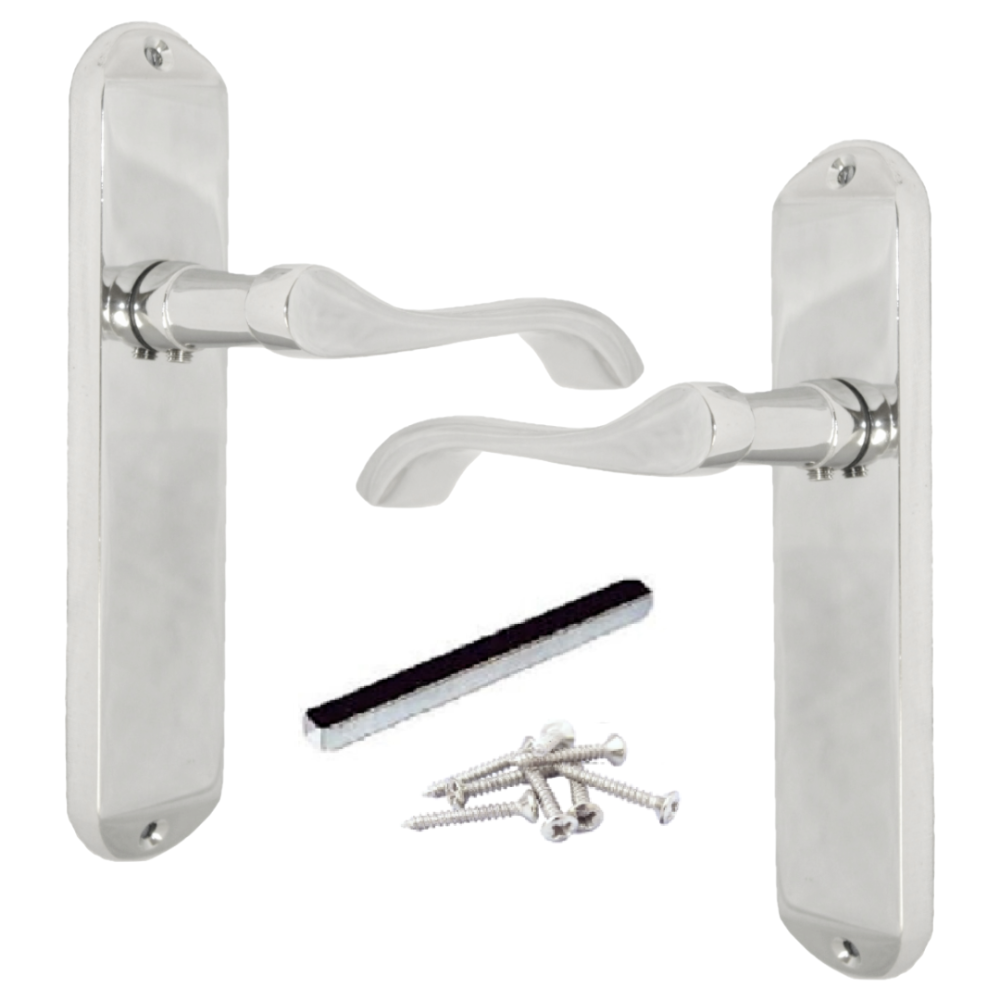 Polished Chrome Cadenza Victorian Scroll Door Handle Sets - 178mm x 38mm