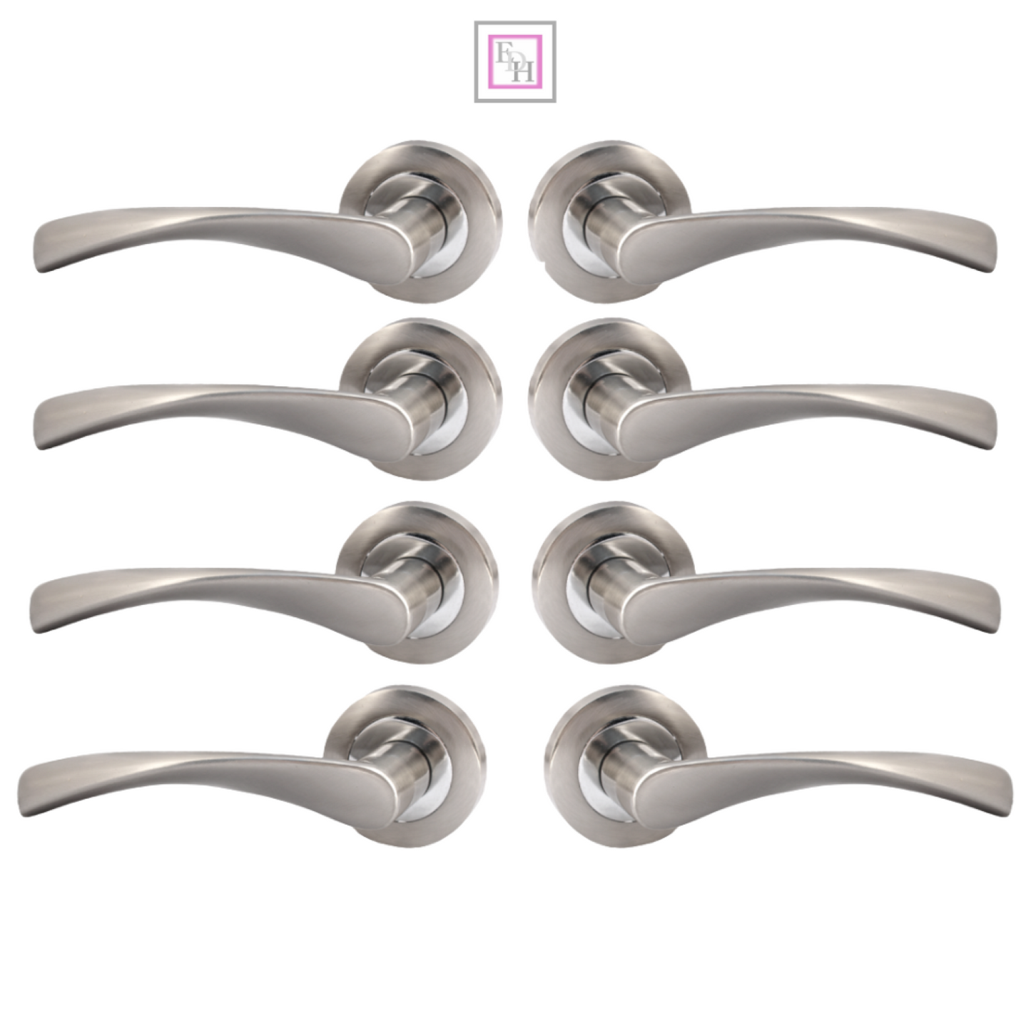 Epsom Duo Twist Door Handle – Satin Chrome Lever on Rose | Modern Internal Door Handles (Copy)