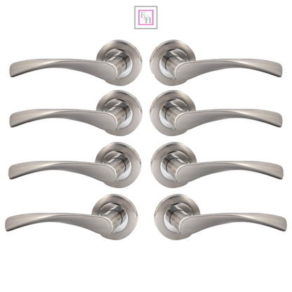 Epsom Duo Twist Door Handle – Satin Chrome Lever on Rose | Modern Internal Door Handles (Copy)