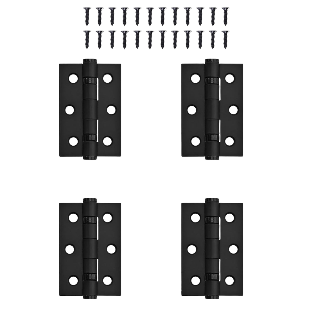 Matt Black Ball Bearing Door Hinge | Heavy Duty Stainless Steel Internal Butt Hinge | Smooth Silent Operation | 75mm x 50mm
